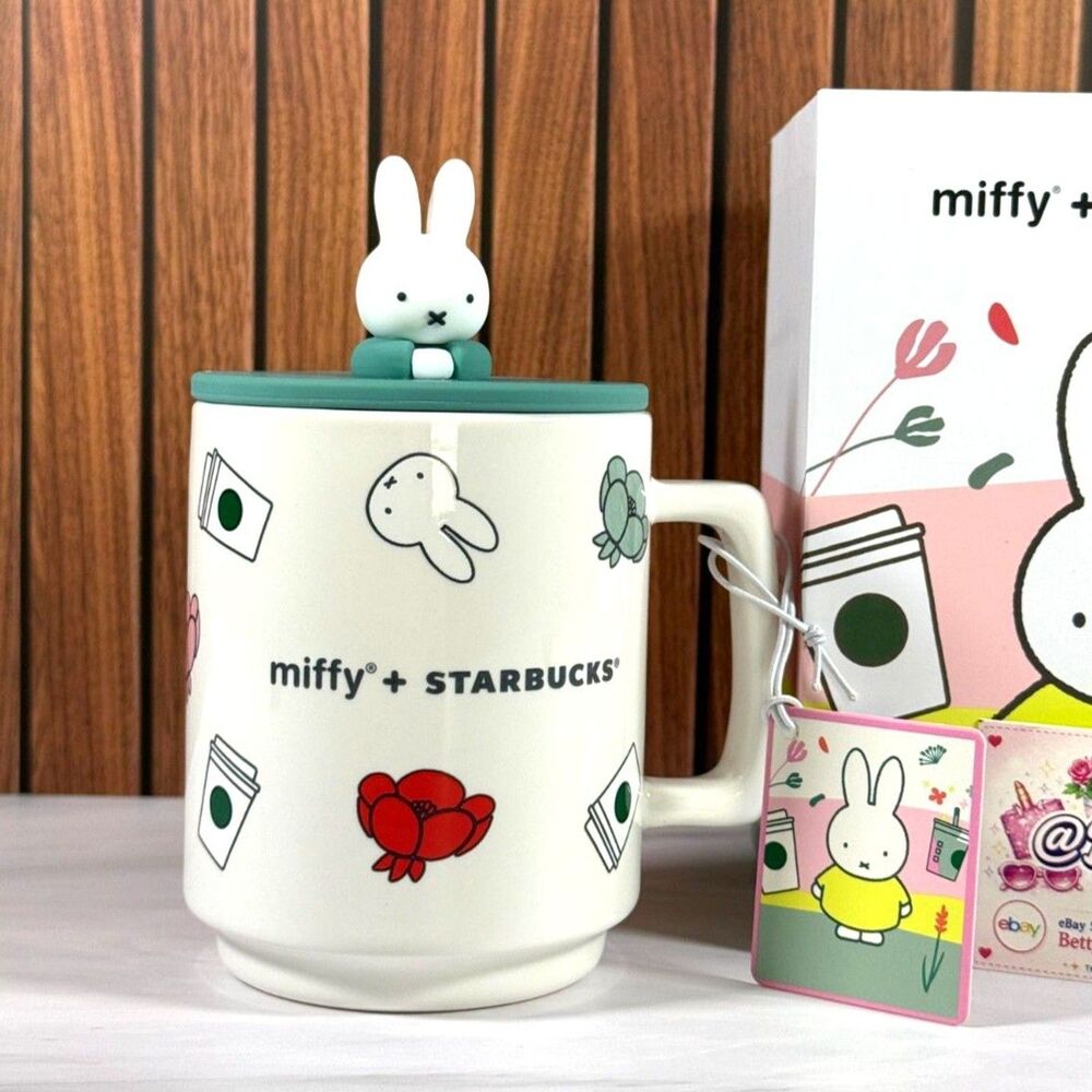 MIFFY x STARBUCKS Limited Edition Mug Set with Figurine Topper NEW RARE